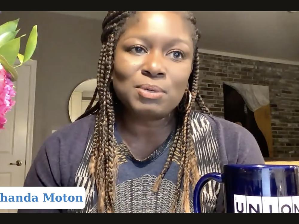 Tryshanda Moton, a senior aerospace engineer at NASA, spoke in her personal capacity about why the presidential election is critical for union workers, especially those working in government, on a 