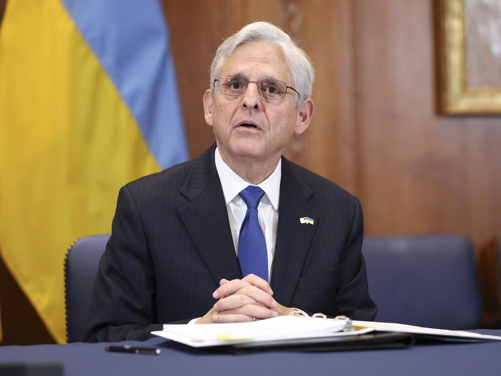 U.S. Attorney General Merrick Garland delivers remarks alongside Ukrainian officials at the Department of Justice in 2022 in Washington, D.C.