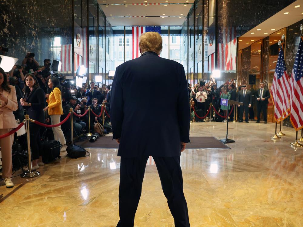 Former President Donald Trump speaks at a news conference on May 31, 2024, after he was found guilty in his hush-money trial, making him the first former president to be convicted of crimes.