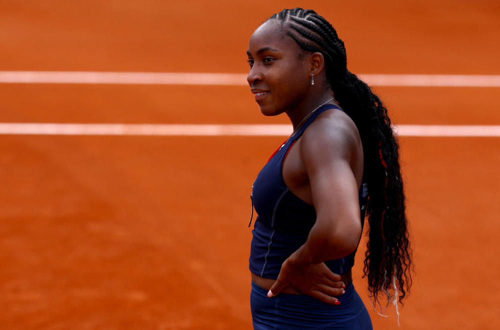 Coco Gauff of the U.S. during training for the Paris 2024 Olympics at Roland Garros Stadium on July 24, 2024. Photo by Edgar Su/REUTERS