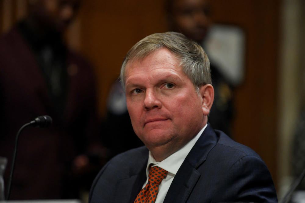 Norfolk Southern Chief Executive Alan Shaw testifies on the East Palestine, Ohio train derailment before a U.S. Senate Environment and Public Works Committee hearing on Capitol Hill, in Washington, U.S., March 9, 2023. Photo by Mary F. Calvert/REUTERS