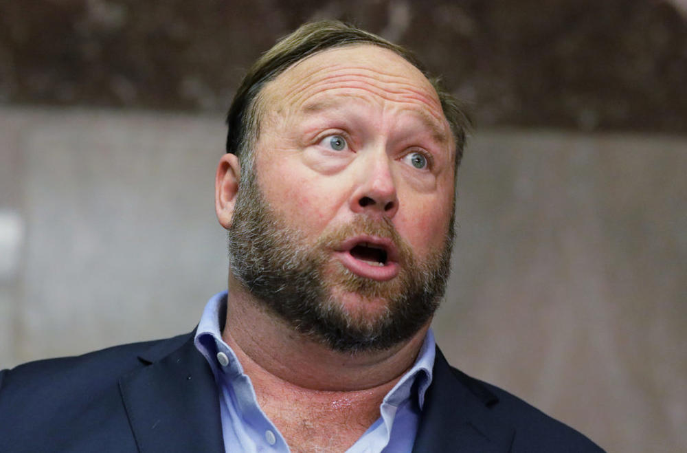 Alex Jones of Infowars talks to the media on Capitol Hill. File photo by REUTERS/Jim Bourg