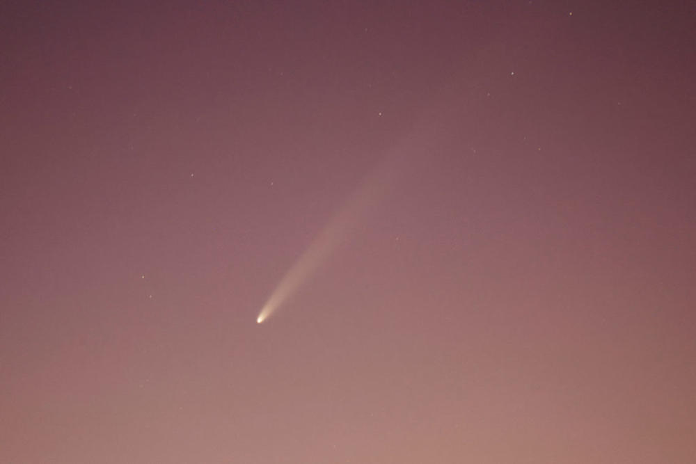 A view shows Comet C/2023 A3 (Tsuchinshan-ATLAS), known as the comet of the century, photographed before dawn from Temisas, on the island of Gran Canaria, Spain, Sept. 28, 2024. Photo by Borja Suarez/Reuters