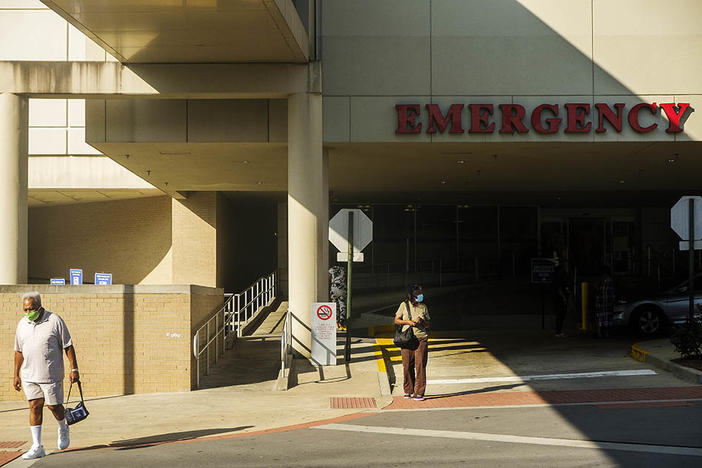 The entrance to the emergencgy room at the Medical Center at Navicent Health in Macon. 