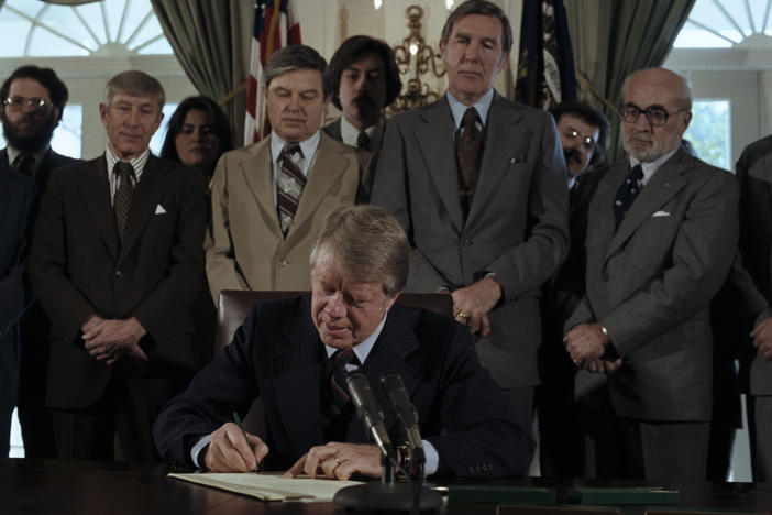 On February 24, 1978, President Carter signed the Endangered American Wilderness Act, designating approximately 1.3 million acres of land as wilderness areas. This represented the largest single addition to wilderness areas since the Wilderness Act was enacted in 1964.