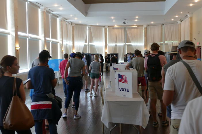 Voters at Park Tavern precinct in Atlanta