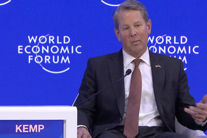 Gov. Kemp speaks at the World Economic Forum in Davos, Switzerland on Jan. 17, 2023