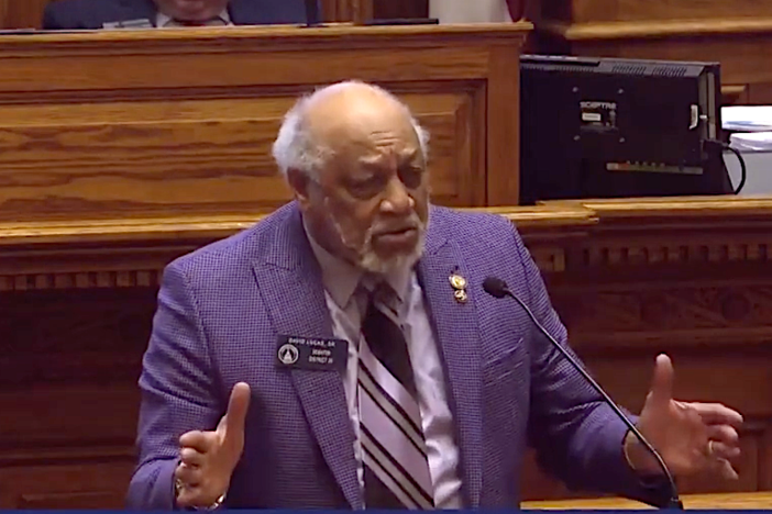 After Sen. Brandon Beach (R-Alpharetta) brought his dictionary to the Senate Floor today to condemn Fulton County District Attorney Fani Willis’ relationship with Special Prosecutor Nathan Wade, Sen. David Lucas (D-Macon, pictured) chided legislators for their focus on “bedroom politics”.
