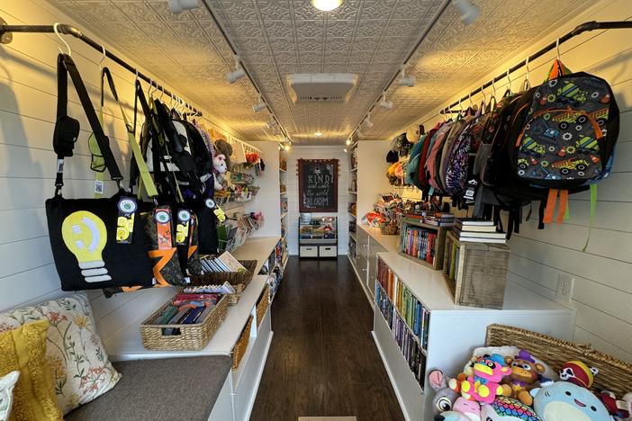 The full view from the inside of the Bloom Closet Express truck.