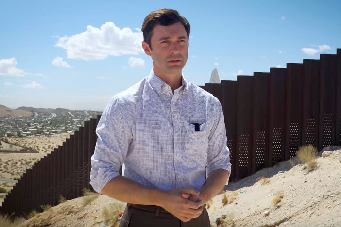 Sen. Ossoff at the U.S. southern border on May 29, where he warned about the threats of terroism to U.S. national security without legislation or address unlawful entry at the border.