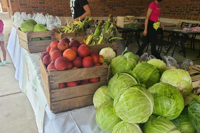 Seniors at Dorothy C. Benson Senior Facility picked up fresh fruit and produce at the market on July 9, 2024.