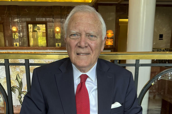 Former Georgia Gov. Nathan Deal poses. in Atlanta, Monday, Aug. 5, 2024. Deal has written a children’s book about his two cats, continuing his efforts to improve the state's literacy rates.