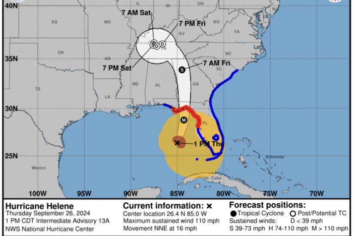 Hurricane Helene is expected to arrive in Georgia by late Thursday. This storm may have tropical storm force winds, flooding, and tornadoes, among other hazards. Residents are advised to prepare ahead of the storm and follow guidance for all warnings.