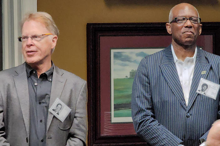 Charles McNair (left) and James "Shack" Thompson (right) at the Dothan High School Unity Reunion