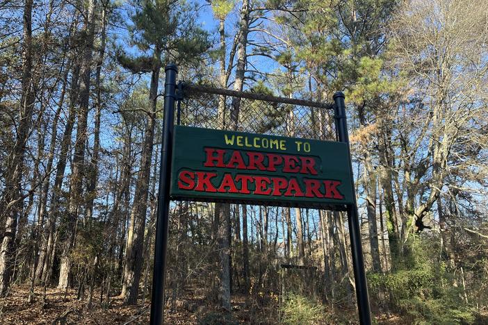 Ruby Harper Skatepark sign is a handcrafted wood sign.