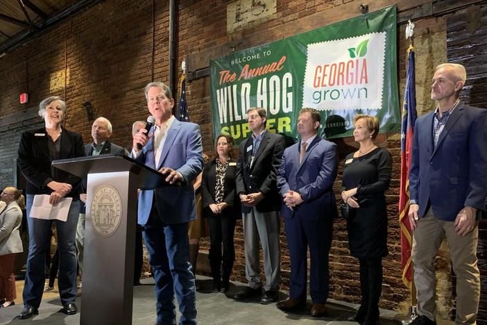 On Jan. 12, Gov. Brian Kemp. state lawmakers and lobbyists are set to return to Atlanta for the Wild Hog Supper, which serves as the largest fundraiser for Feeding Georgia and as a kick off for the legislative session. Jill Nolin/Georgia Recorder (2020 file photo)