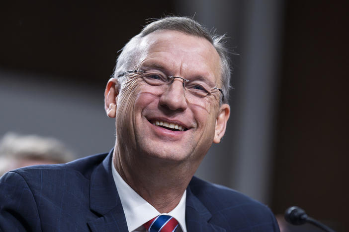 Doug Collins, President Donald Trump's pick to be Secretary of the Department of Veterans' Affairs, appears at his confirmation hearing before the Senate Veterans' Affairs Committee, at the Capitol in Washington, Tuesday, Jan. 21, 2025.