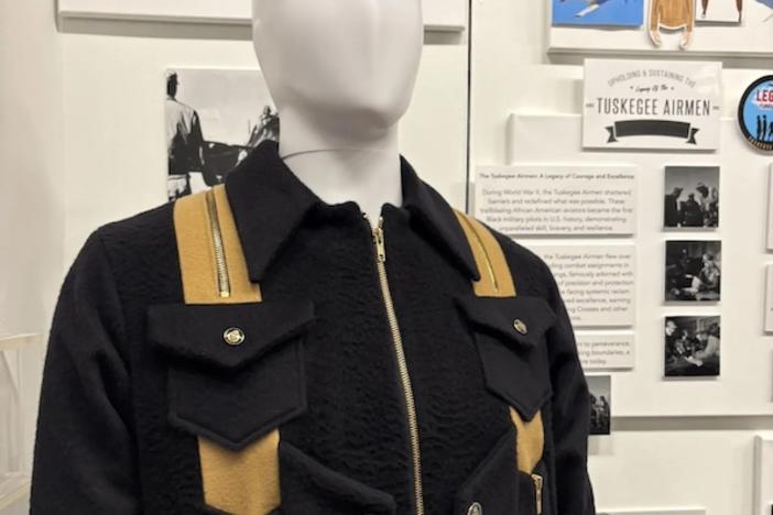 A flight suit worn by Tuskegee Airmen. Photo by Noah Washington/The Atlanta Voice