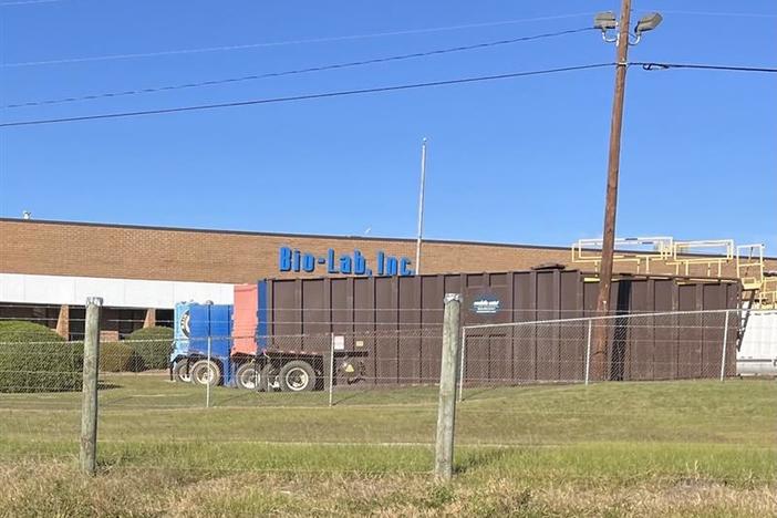 The BioLab facility in Conyers, Georgia, as seen on October 19, 2024. The plant remains partially closed following a chemical fire on September 29, 2024 that forced thousands of residents to evacuate. 