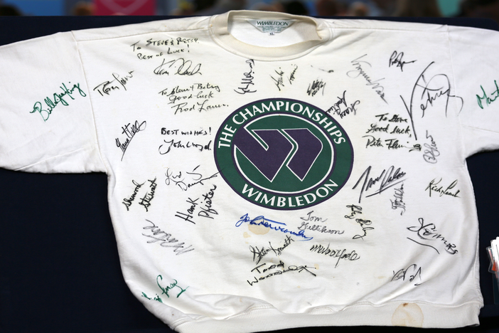 Appraisal: Wimbledon-signed Tennis Champion Sweatshirt, in St. Louis Hour 1.