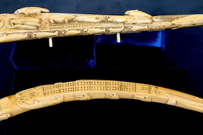 Appraisal: Alaskan Ivory Cribbage Boards, ca. 1890, from Baton Rouge Hour 1.