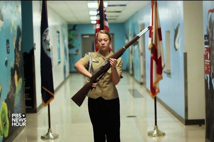 Shantell Gonzalez is the only female CO in her school’s Junior ROTC unit.