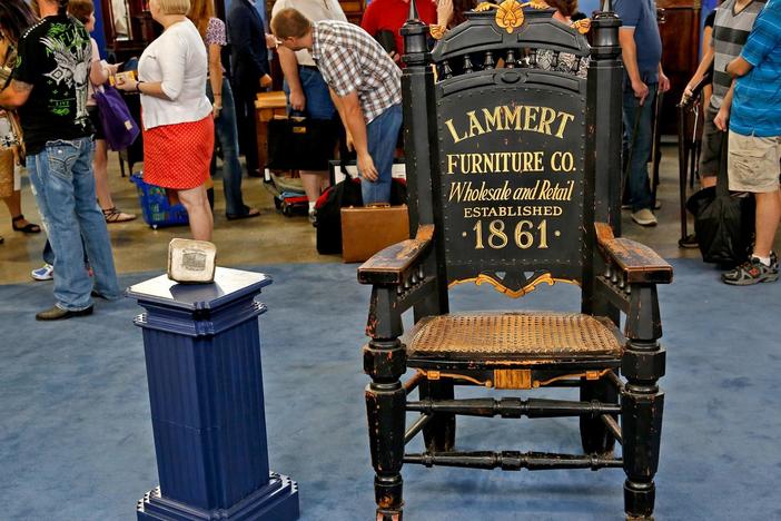Appraisal: Advertising Chair & Printing Stone, ca. 1885, from Kansas City Hour 3.