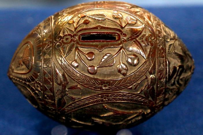 Appraisal: 19th-Century Carved Coconut Bank, from Kansas City Hour 1.
