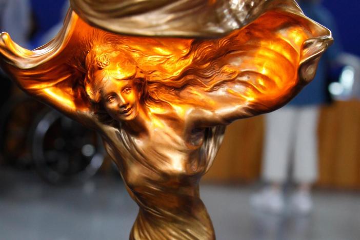 Appraisal: Raoul Larche Loie Fuller Lamp, from Junk in the Trunk 3.
