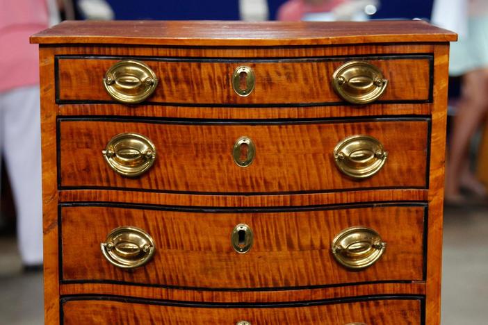 Appraisal: Miniature Serpentine Chest, ca. 1815, from Rapid City Hour 3.