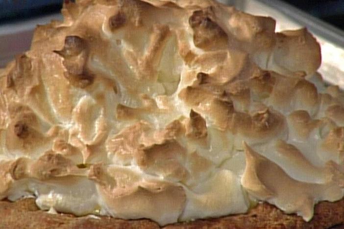 Chefs Johanne Killeen & George Germon create their triple citrus meringue tart for Julia.