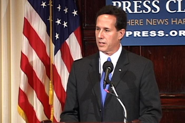 Watch excerpts from newly-announced GOP presidential candidate Rick Santorum's speech.