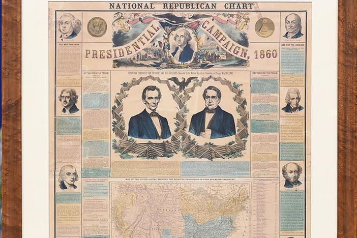 Appraisal: 1860 Republican Presidential Campaign Chart, from Chicago, Hour 2.