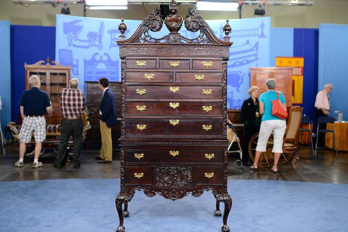 Appraisal: Reproduction Mme Pompadour Highboy, from Charleston, Hour 1.