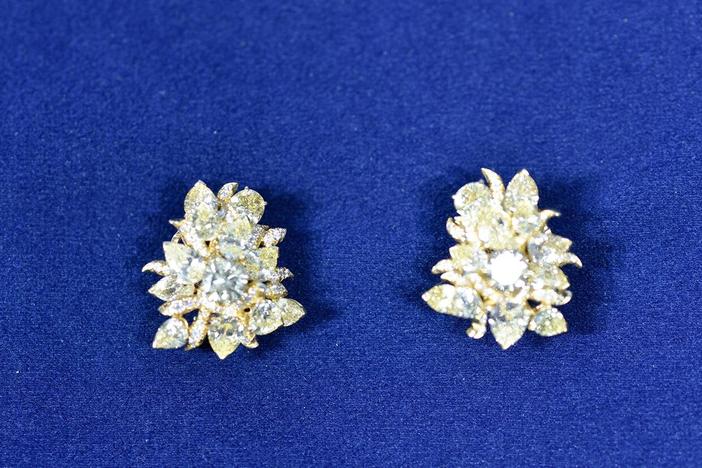 Appraisal:Julius Cohen Yellow Diamond Earrings, ca. 1970