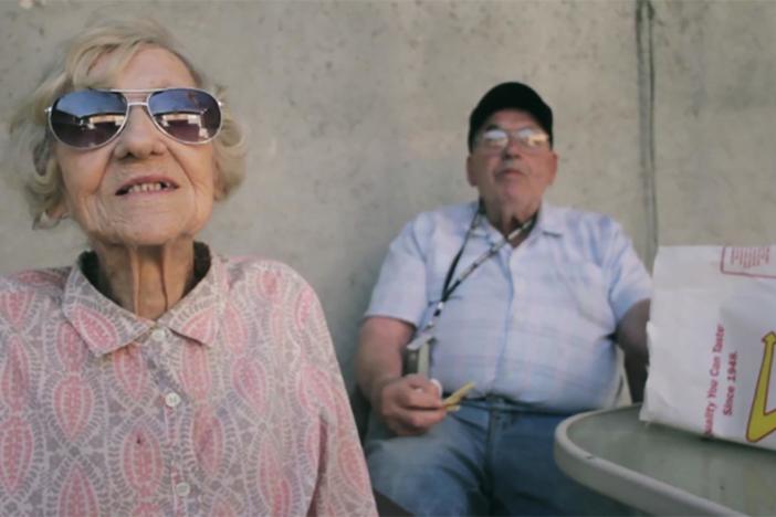 An eldery woman's husband fulfills her 90th birthday wish with a trip to In-N-Out.
