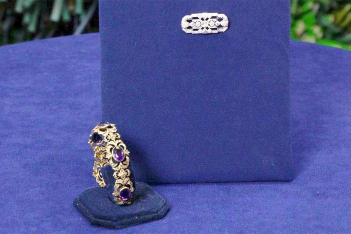 Appraisal: Victorian Bracelet & Art Deco Brooch