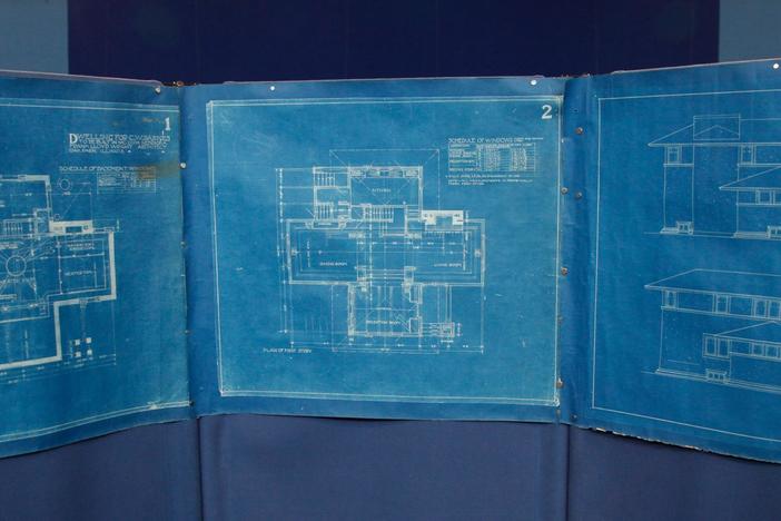 Appraisal: 1902 Frank Lloyd Wright Blueprints, from Rapid City Hour 3.