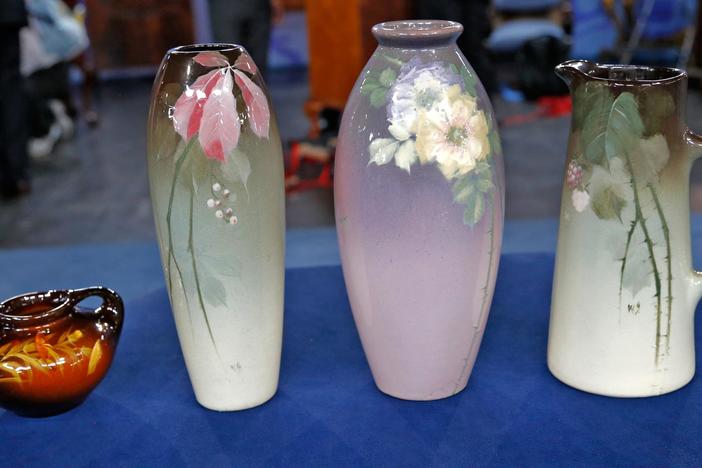 Appraisal: Welller Eocean Vases & Owens Utopian Vase, from Anaheim Hour 2.
