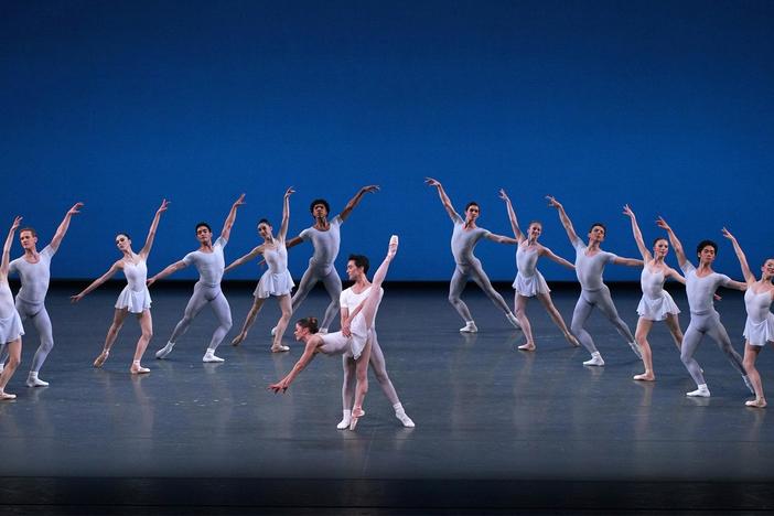 The company of New York City Ballet perform "Square Dance."