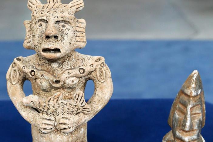 Appraisal: Two Modern Mexican Figurines, from Boise Hour 1.