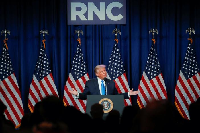 On Day 1 of RNC, delegates renominate Trump, who makes surprise appearance