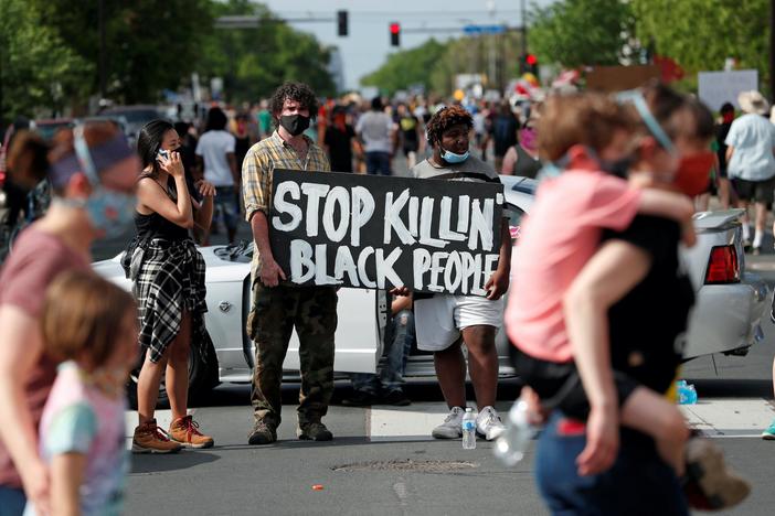 Outrage is pouring onto the streets over police brutality and the death of George Floyd.