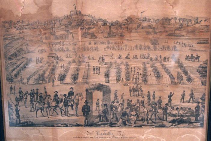 Appraisal: Union Camp at Nashville Print, ca. 1863, from Vintage Indanapolis.