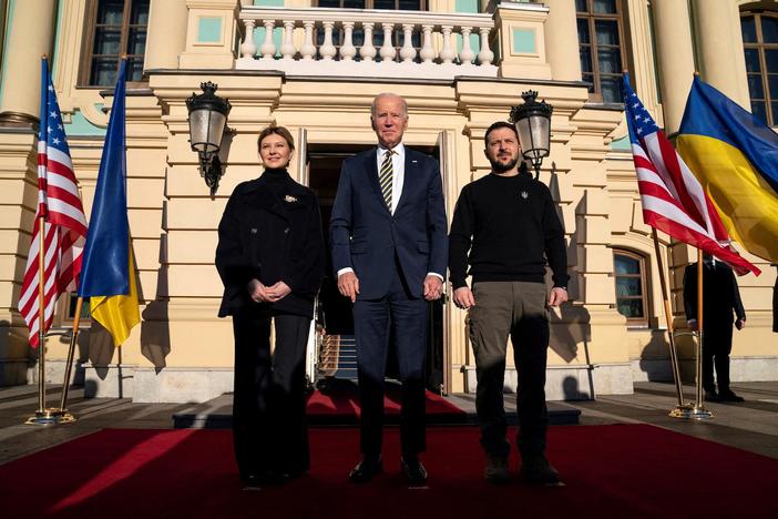 Biden shows solidarity with Ukraine in surprise visit ahead of invasion anniversary