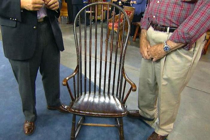 Appraisal: Early 19th C. Rocking Windsor Armchair, from Rapid City Hour 2.