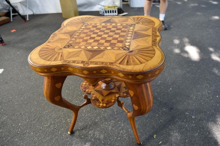 Appraisal: 1900 Prisoner-made Parquetry Game Table