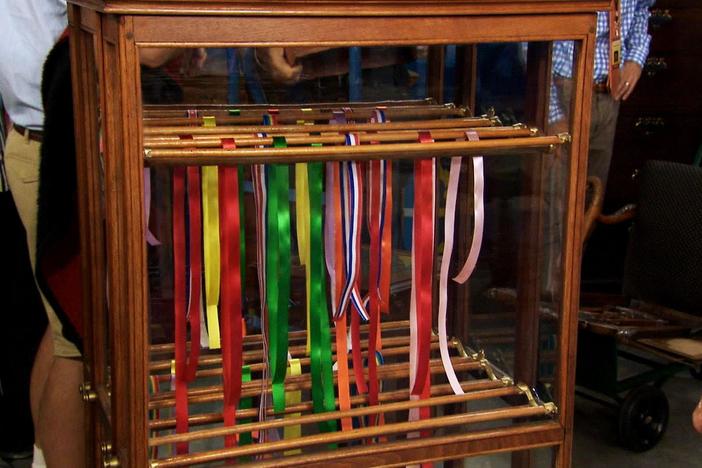 Appraisal: Country Store Ribbon Showcase Cabinet, ca. 1890, from Charleston, SC Hr 1.