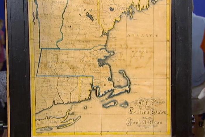 Appraisal: 1833 School Girl Map of New England, from Junk in the Trunk 3.