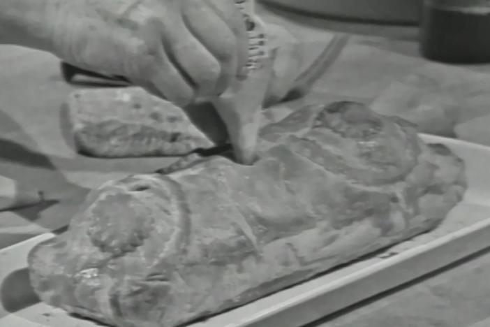 Julia Child prepares Filet Of Beef Wellington, a perfect main course for a dinner party.